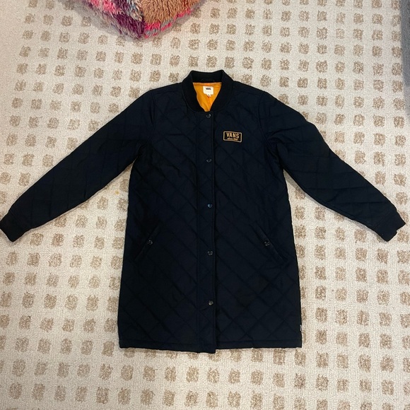 Vans Black Quilted Longline Puffer Coat - Picture 2 of 5
